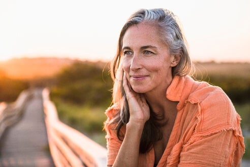 smiling woman outdoors