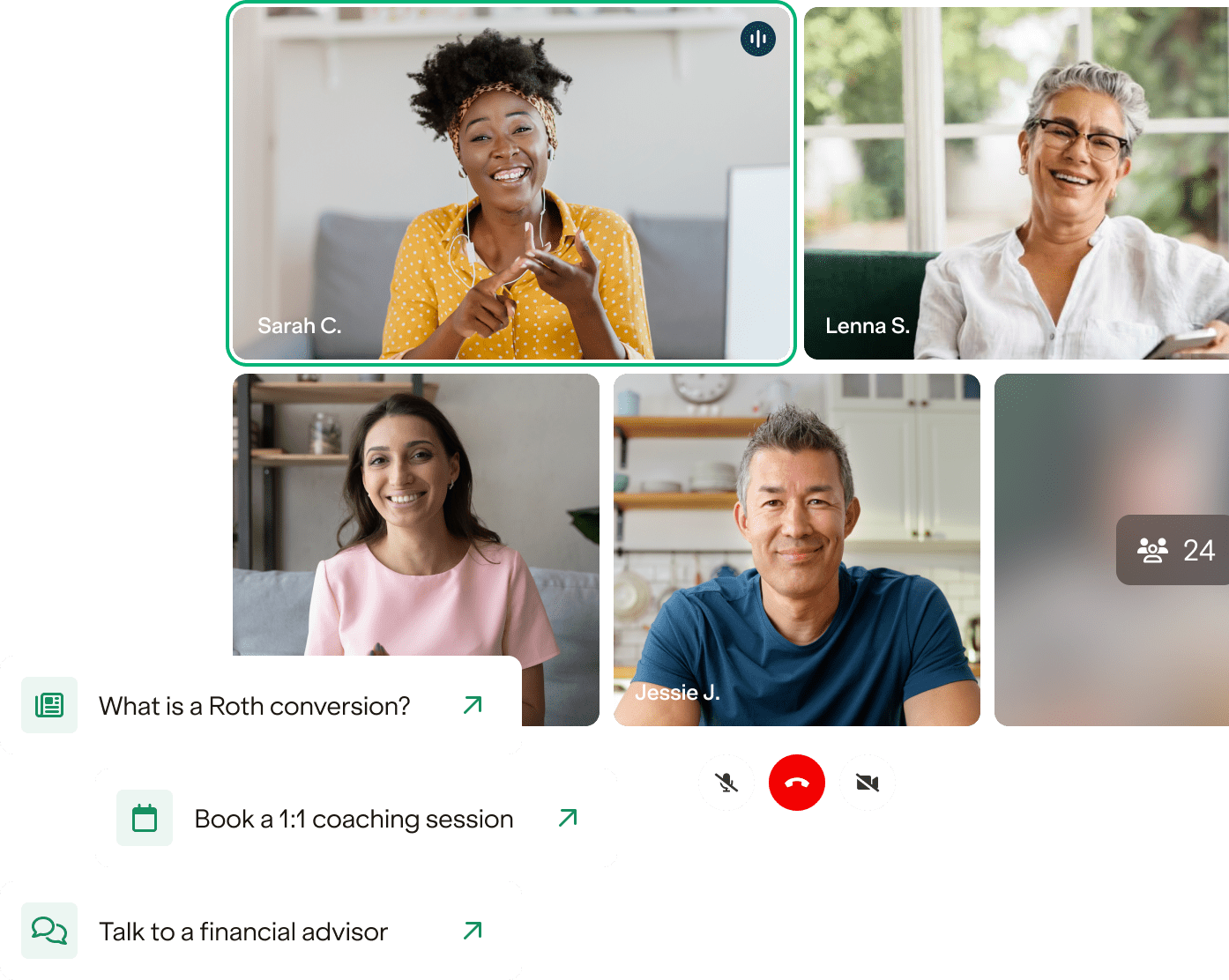 collage of 5 people on video call